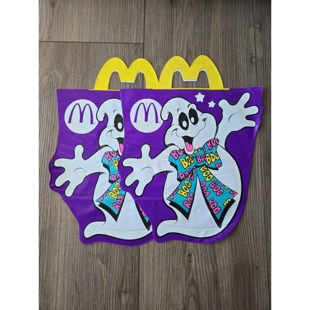 Vintage McDonalds Happy Meal Halloween Treat Bags 1990 Set